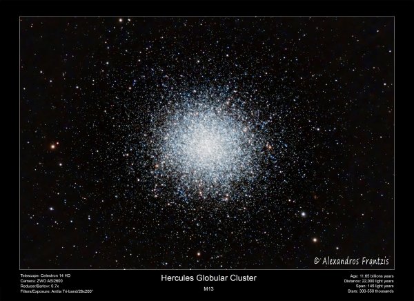 2023_5_26, M 13 Globular cluster,  26x200 s, C14, 0.7x, Antlia Tri-band, ASI2600MC framed.jpg