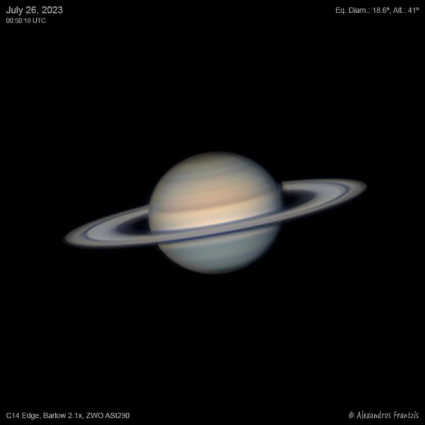 2023-07-26, Saturn, C14 Edge, Barlow 2.1x, ASI290MM, 00_50_18 UTC