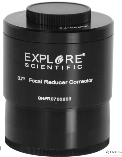 Περισσότερες πληροφορίες για το "Explore Scientific 3" Field Flattener .7x Focal Reducer - FFFR507X-00"