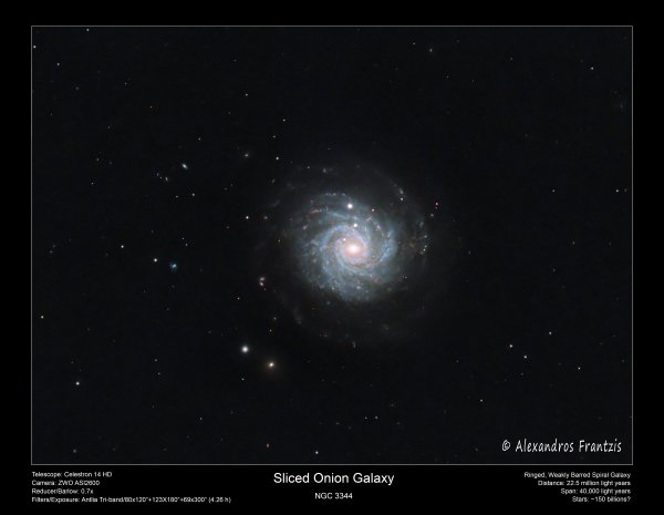 2024-5-7, NGC3344, Sliced Onion Galaxy, 14h 16 min, C14, 0.7x, ASI2600MC, framed.jpg