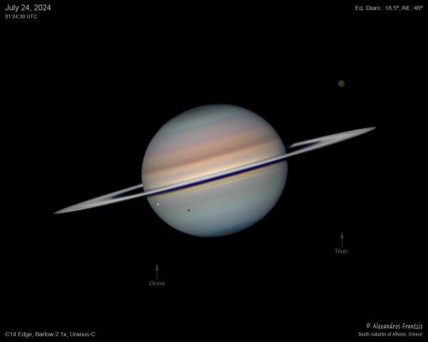 2024-07-24, Saturn+Titan+Dione, C14 Edge, Barlow 2.1x, Uranus-C, 01_24_30UT