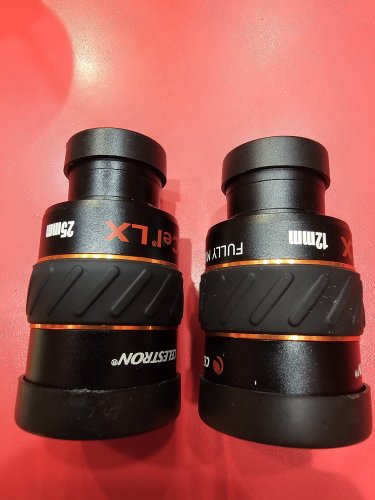 Περισσότερες πληροφορίες για το "Πωλειται eyepiece celestron x-cel 25 mm, x-cel 12 mm καινουργια 75 ευρω το ενα ή 130 ευρω και τα 2."