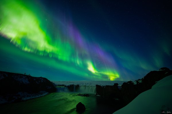 Godafoss At Night