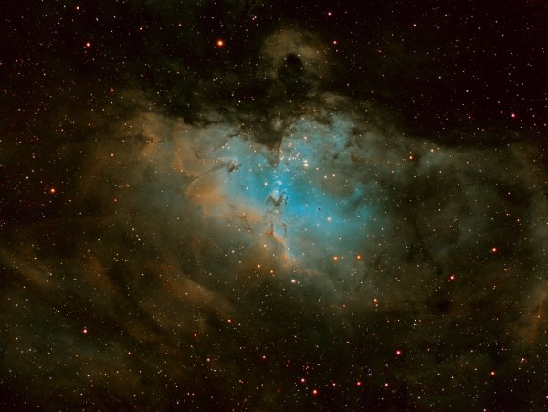 Το νεφέλωμα του αετού, M16, ή NGC 6611, ή το νεφέλωμα της Βασίλισσας των Αστεριών σε SHO