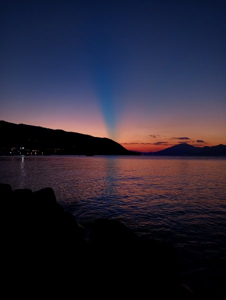 Crepuscular ray at sunset